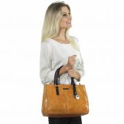 Bolsa em Couro Natural - Denver Marrom - Velina Fabbiano