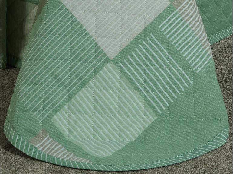 Kit: 1 Cobre-leito King + 2 Porta-travesseiros 150 fios - Denver Verde - Dui Design