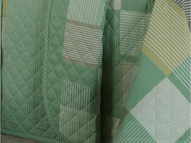 Kit: 1 Cobre-leito Solteiro + 1 Porta-travesseiro 150 fios - Denver Verde - Dui Design