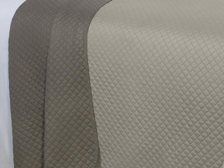 Kit: 1 Cobre-leito Casal Bouti de Microfibra Ultrasonic  + 2 Porta-travesseiros - Diamond Taupe - Dui Design