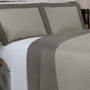 Kit: 1 Cobre-leito Casal Bouti de Microfibra Ultrasonic  + 2 Porta-travesseiros - Diamond Taupe - Dui Design