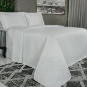 Kit: 1 Cobre-leito Solteiro Bouti de Microfibra Ultrasonic + 1 Porta-travesseiro - Diamond Branco - Dui Design