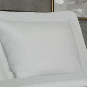 Kit: 1 Cobre-leito Solteiro Bouti de Microfibra Ultrasonic + 1 Porta-travesseiro - Diamond Branco - Dui Design