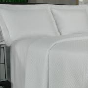 Kit: 1 Cobre-leito Solteiro Bouti de Microfibra Ultrasonic + 1 Porta-travesseiro - Diamond Branco - Dui Design
