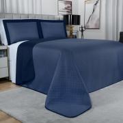 Kit: 1 Cobre-leito Solteiro Bouti de Microfibra Ultrasonic + 1 Porta-travesseiro - Diamond Indigo - Dui Design