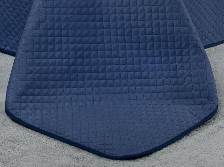 Kit: 1 Cobre-leito Solteiro Bouti de Microfibra Ultrasonic + 1 Porta-travesseiro - Diamond Indigo - Dui Design