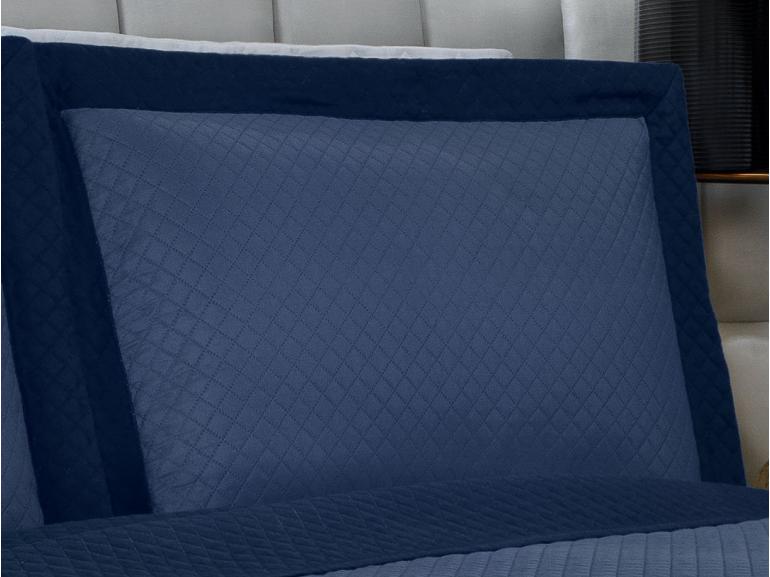 Kit: 1 Cobre-leito Solteiro Bouti de Microfibra Ultrasonic + 1 Porta-travesseiro - Diamond Indigo - Dui Design