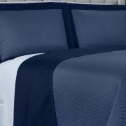 Kit: 1 Cobre-leito Solteiro Bouti de Microfibra Ultrasonic + 1 Porta-travesseiro - Diamond Indigo - Dui Design