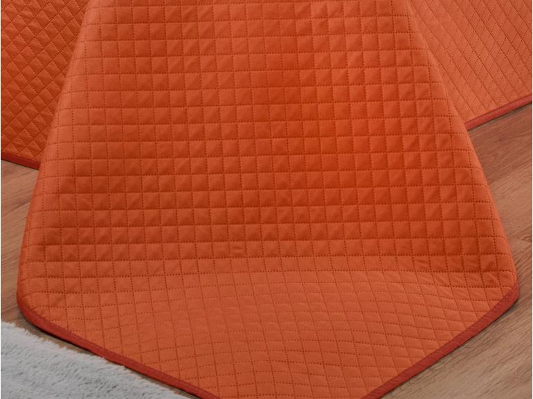 Kit: 1 Cobre-leito Solteiro Bouti de Microfibra Ultrasonic + 1 Porta-travesseiro - Diamond Laranja - Dui Design