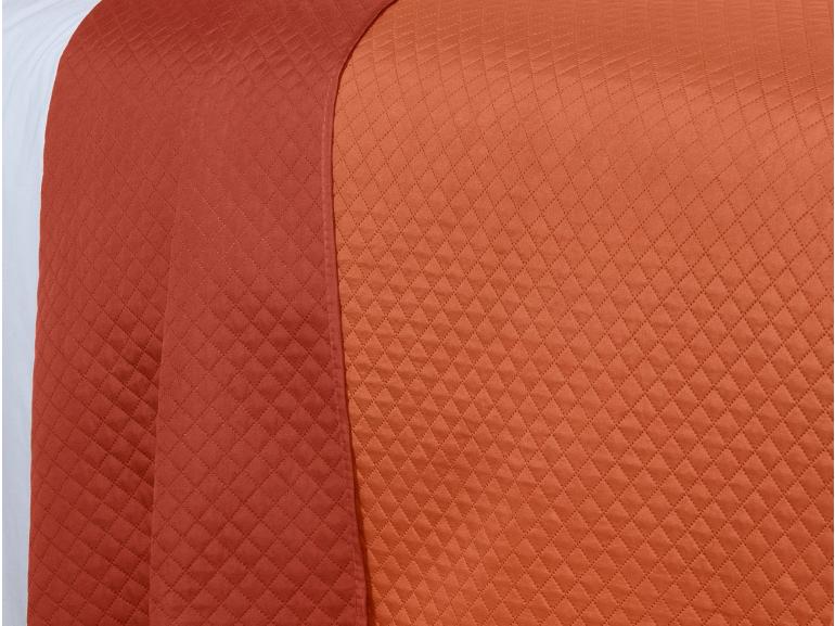 Kit: 1 Cobre-leito Solteiro Bouti de Microfibra Ultrasonic + 1 Porta-travesseiro - Diamond Laranja - Dui Design