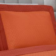 Kit: 1 Cobre-leito Solteiro Bouti de Microfibra Ultrasonic + 1 Porta-travesseiro - Diamond Laranja - Dui Design