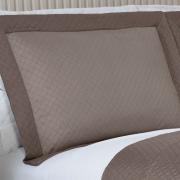 Kit: 1 Cobre-leito Casal Bouti de Microfibra Ultrasonic  + 2 Porta-travesseiros - Diamond Noz Moscada - Dui Design