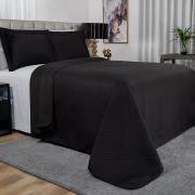 Kit: 1 Cobre-leito King Bouti de Microfibra Ultrasonic  + 2 Porta-travesseiros - Diamond Preto - Dui Design