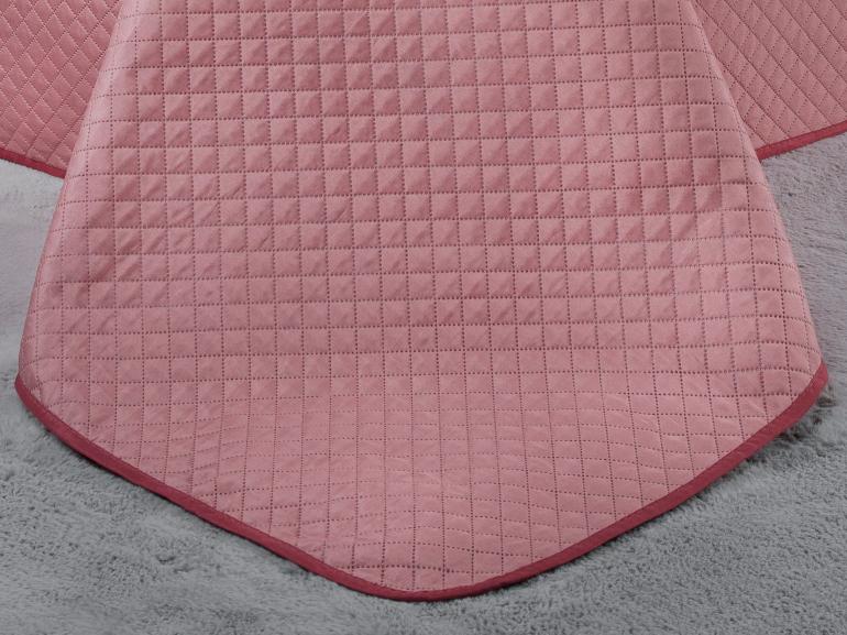 Kit: 1 Cobre-leito King Bouti de Microfibra Ultrasonic + 2 Porta-travesseiros - Diamond Rosa Velho - Dui Design