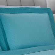 Kit: 1 Cobre-leito Queen Bouti de Microfibra Ultrasonic  + 2 Porta-travesseiros - Diamond Turquesa - Dui Design