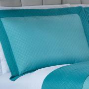 Kit: 1 Cobre-leito Queen Bouti de Microfibra Ultrasonic  + 2 Porta-travesseiros - Diamond Turquesa - Dui Design