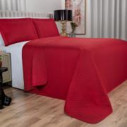 Kit: 1 Cobre-leito King Bouti de Microfibra Ultrasonic  + 2 Porta-travesseiros - Diamond Vermelho - Dui Design