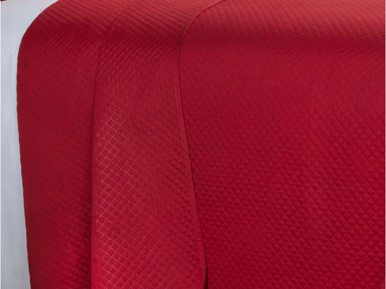 Kit: 1 Cobre-leito King Bouti de Microfibra Ultrasonic  + 2 Porta-travesseiros - Diamond Vermelho - Dui Design