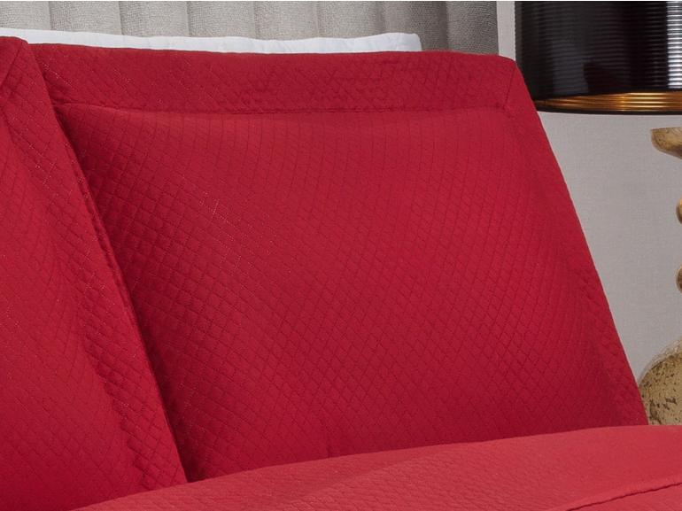 Kit: 1 Cobre-leito King Bouti de Microfibra Ultrasonic  + 2 Porta-travesseiros - Diamond Vermelho - Dui Design
