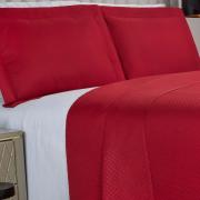 Kit: 1 Cobre-leito King Bouti de Microfibra Ultrasonic  + 2 Porta-travesseiros - Diamond Vermelho - Dui Design