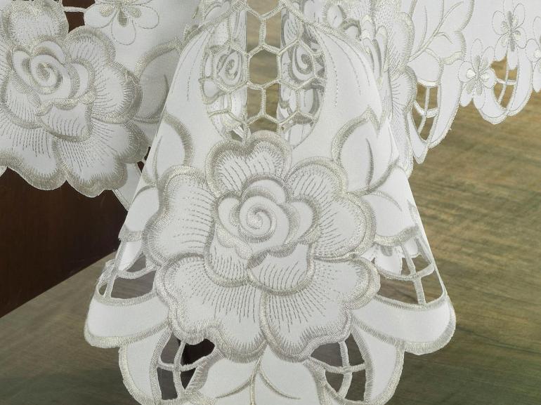 Toalha de Mesa com Bordado Richelieu Retangular 6 Lugares 160x220cm - Diane Branco - Dui Design