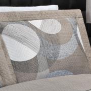 Kit: 1 Cobre-leito King Bouti de Microfibra Ultrasonic Estampada + 2 Porta-travesseiros - Dicaprio Taupe - Dui Design