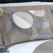 Kit: 1 Cobre-leito King Bouti de Microfibra Ultrasonic Estampada + 2 Porta-travesseiros - Dicaprio Taupe - Dui Design