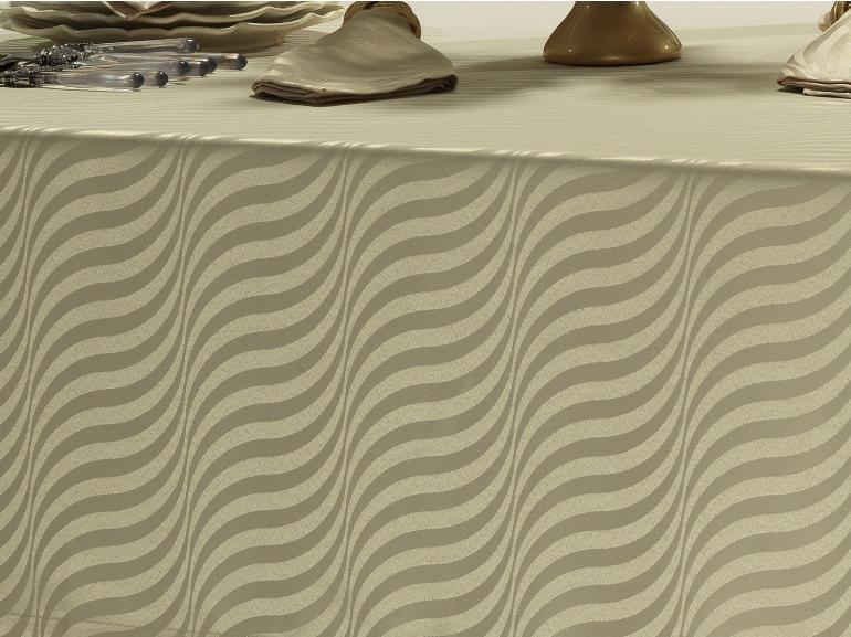 Toalha de Mesa Fcil de Limpar Retangular 6 Lugares 160x220cm - Dijon Bege - Dui Design