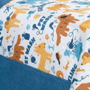 Kit: 1 Cobre-leito Solteiro Kids Bouti de Microfibra PatchWork Ultrasonic + 1 Porta-travesseiro - Dog Style - Dui Design