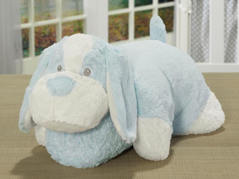 Kit: 1 Cobertor Baby Pele de Carneiro Sherpa + 1 Almofada Baby Kids de Bichinhos - Dog Azul Sherpa - Dui Design