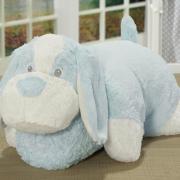 Kit: 1 Cobertor Baby Pele de Carneiro Sherpa + 1 Almofada Baby Kids de Bichinhos - Dog Azul Sherpa - Dui Design