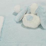 Kit: 1 Cobertor Baby Pele de Carneiro Sherpa + 1 Almofada Baby Kids de Bichinhos - Dog Azul Sherpa - Dui Design