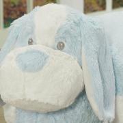 Kit: 1 Cobertor Baby Pele de Carneiro Sherpa + 1 Almofada Baby Kids de Bichinhos - Dog Azul Sherpa - Dui Design