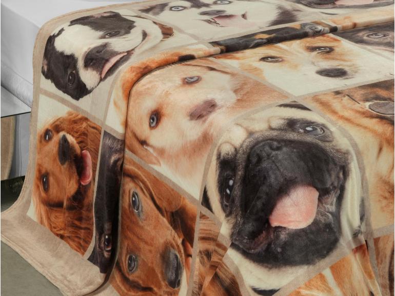 Cobertor Avulso Solteiro Flanelado com Estampa Digital - Dogs Faces - Dui Design
