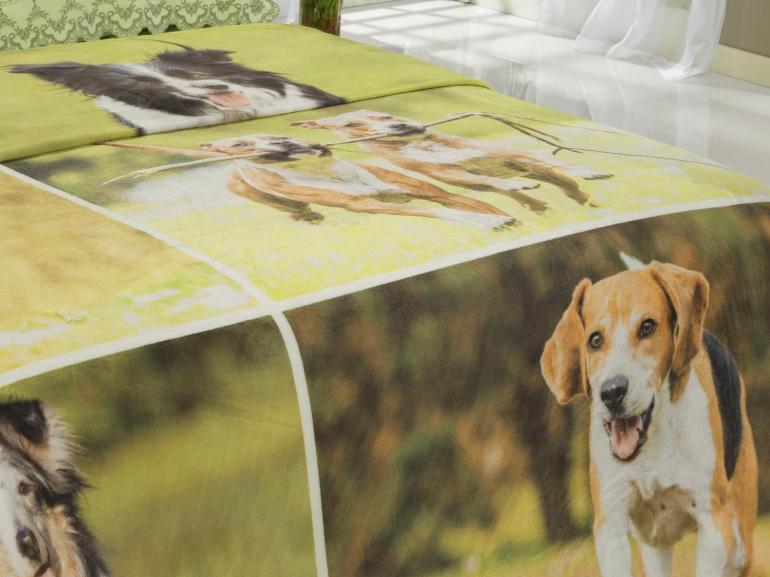 Cobertor Avulso Casal Flanelado com Estampa Digital 300 gramas/m - Dogs Garden - Dui Design