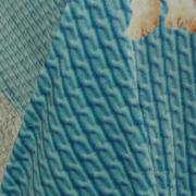 Cobertor Avulso Casal Flanelado com Estampa Digital 260 gramas/m² - Dogs Tricot Azul - Dui Design