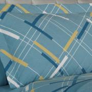 Kit: 1 Cobre-leito Casal + 2 Porta-travesseiros 150 fios - Dom Azul - Dui Design
