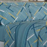 Kit: 1 Cobre-leito Casal + 2 Porta-travesseiros 150 fios - Dom Azul - Dui Design
