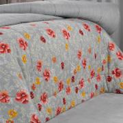 Enxoval King com Edredom 5 peas Percal 180 fios - Dora Cinza - Dui Design