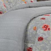 Enxoval King com Edredom 5 peas Percal 180 fios - Dora Cinza - Dui Design