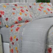 Jogo de Cama King Percal 180 fios - Dora Cinza - Dui Design