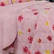 Enxoval Queen com Cobre-leito 7 peas Percal 180 fios - Dora Rosa - Dui Design