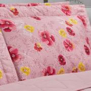 Enxoval Queen com Cobre-leito 7 peas Percal 180 fios - Dora Rosa - Dui Design
