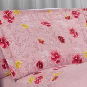 Enxoval Queen com Cobre-leito 7 peas Percal 180 fios - Dora Rosa - Dui Design