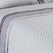 Kit: 1 Cobre-leito Queen + 2 Porta-travesseiros Percal 200 fios 100% Algodo - Dots Lils - Dui Design