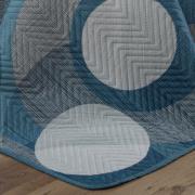 Kit: 1 Cobre-leito Queen Bouti de Microfibra Ultrasonic Estampada + 2 Porta-travesseiros - Dublin Azul - Dui Design