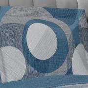 Kit: 1 Cobre-leito Queen Bouti de Microfibra Ultrasonic Estampada + 2 Porta-travesseiros - Dublin Azul - Dui Design