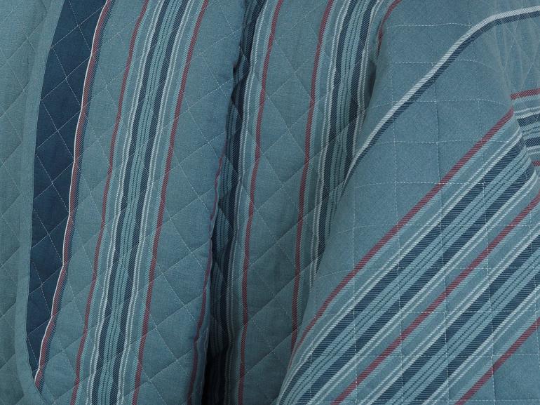 Kit: 1 Cobre-leito Queen + 2 Porta-travesseiros 150 fios - Duncan Azul - Dui Design