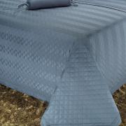 Kit: 1 Cobre-leito King + 2 porta-travesseiros Cetim 300 fios 100% Algodo - Duo Azul ndigo - Dui Design