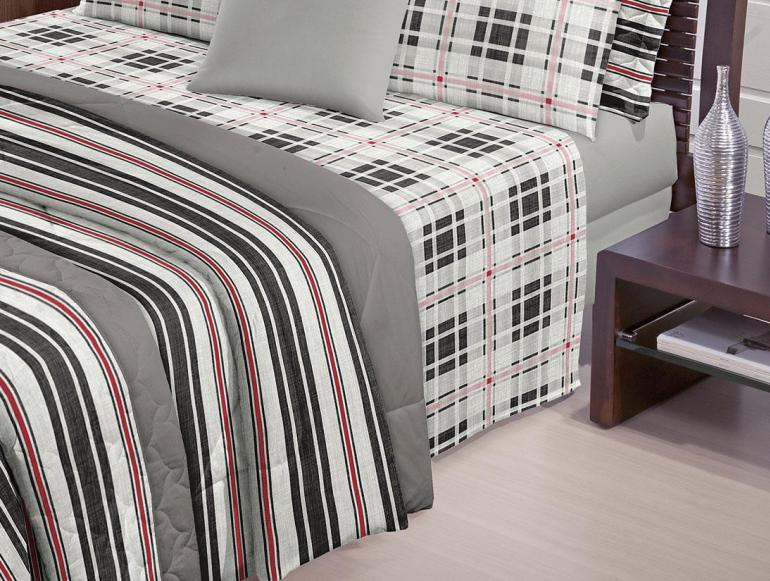 Jogo de Cama Casal 150 fios 100% Algodo - Dustin - Santista